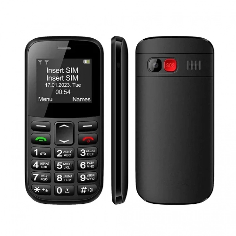 Κινητό Τηλέφωνο GSM Dual SIM με μεγάλο πληκτρολόγιο για ηλικιωμένους SOS Senior MXMID B210 Μαύρο