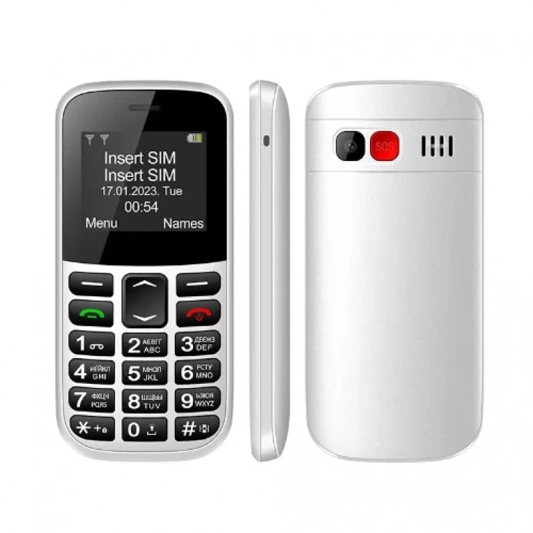 Κινητό Τηλέφωνο GSM Dual SIM με μεγάλο πληκτρολόγιο για ηλικιωμένους SOS Senior MXMID B210 Λευκό
