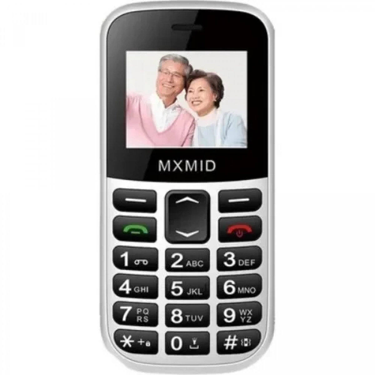 Κινητό Τηλέφωνο GSM Dual SIM με μεγάλο πληκτρολόγιο για ηλικιωμένους SOS Senior MXMID B210 Λευκό