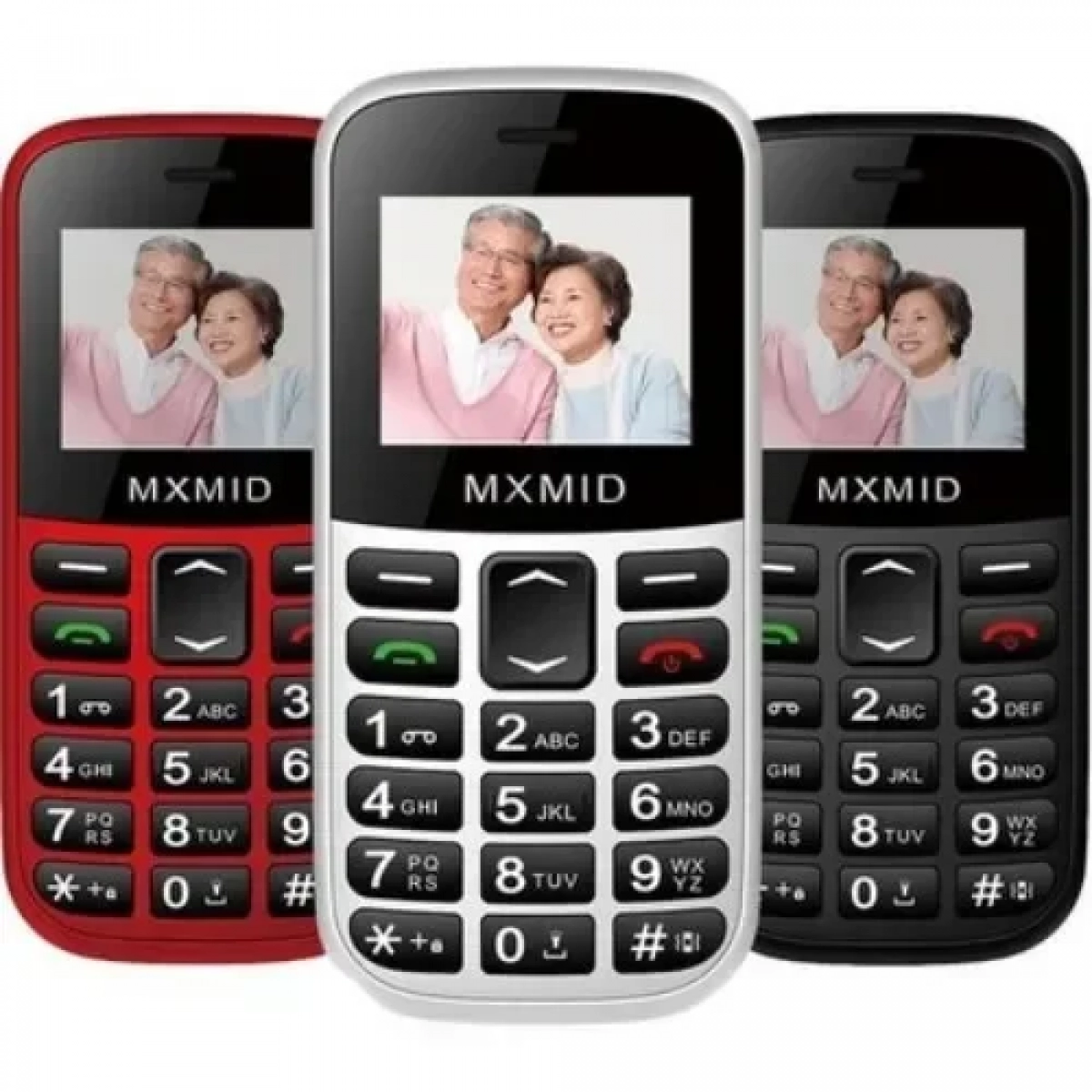 Κινητό Τηλέφωνο GSM Dual SIM με μεγάλο πληκτρολόγιο για ηλικιωμένους SOS Senior MXMID B210 Λευκό