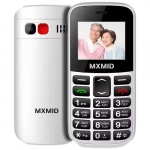 Κινητό Τηλέφωνο GSM Dual SIM με μεγάλο πληκτρολόγιο για ηλικιωμένους SOS Senior MXMID B210 Λευκό