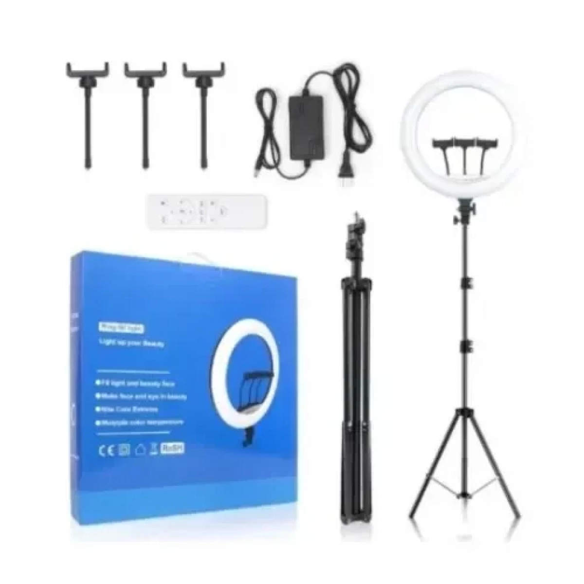 Ring light led με Τρίποδο δαπέδου, βάση για κινητό & τηλεχειριστήριο 56cm LJJ-22