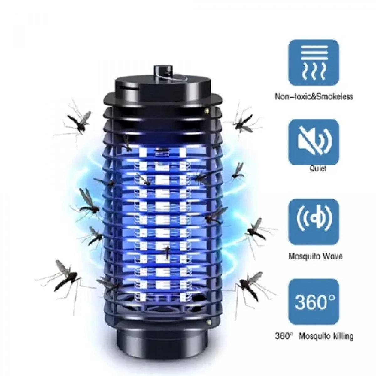 Ηλεκτρική Εντομοπαγίδα Led UV 3W σε μαύρο χρώμα CMD-3-D