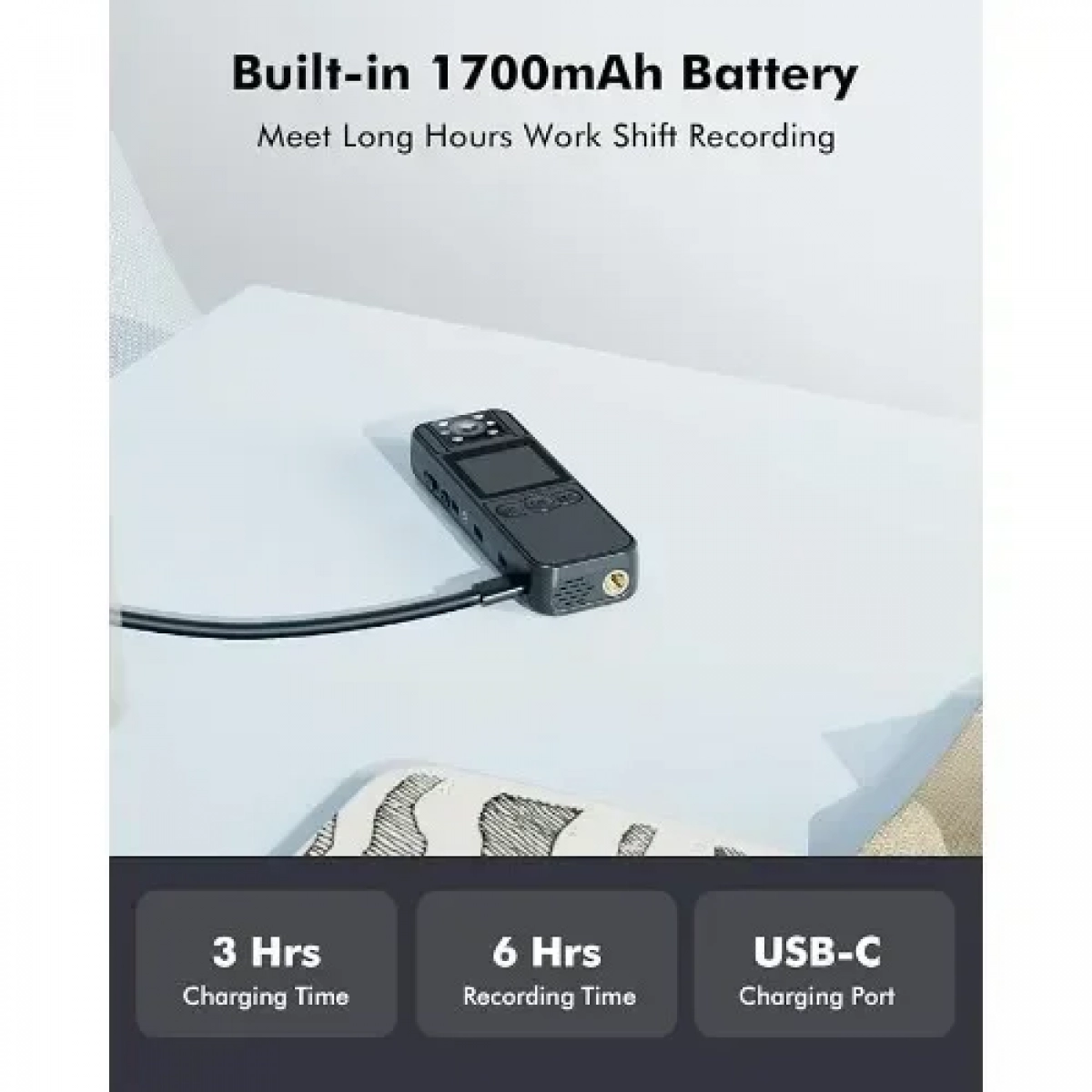 Μίνι Κάμερα HD 1080P 1,3'' με Περιστρεφόμενο Φακό 180° - Βιντεοκάμερα - Εγγραφή ήχου - Κλιπ