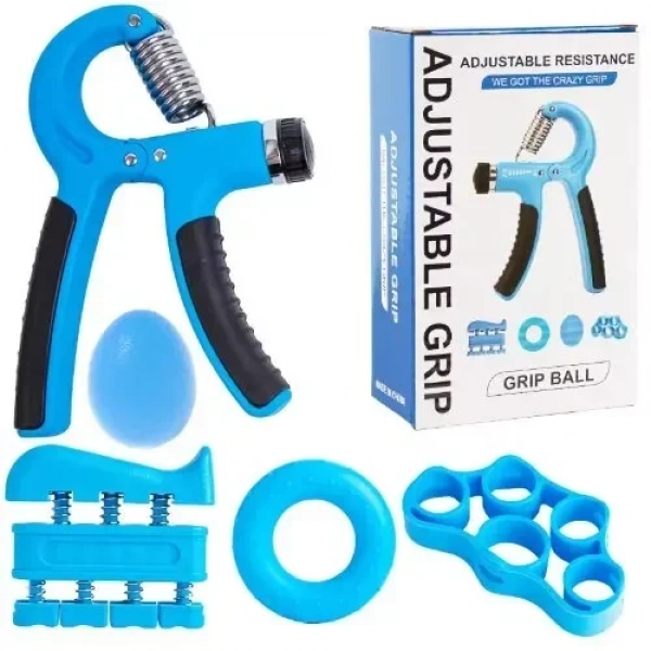 Κιτ Εκγύμνασης Χεριού 5 τεμαχίων Adjustable Grip Μπλε