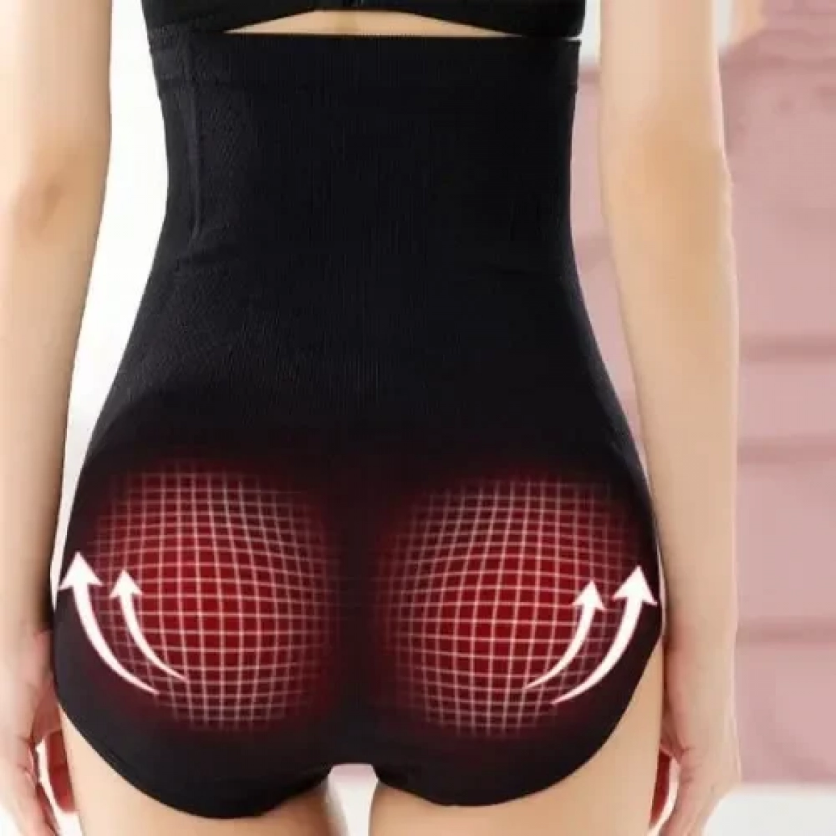 Γυναικείο Εσώρουχο Ψηλόμεσο Ελαστικό Body Shaping - Κόκκινο Medium
