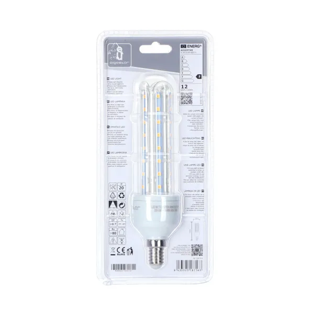 Λάμπα LED 3U E14 12W 3000K Aigostar