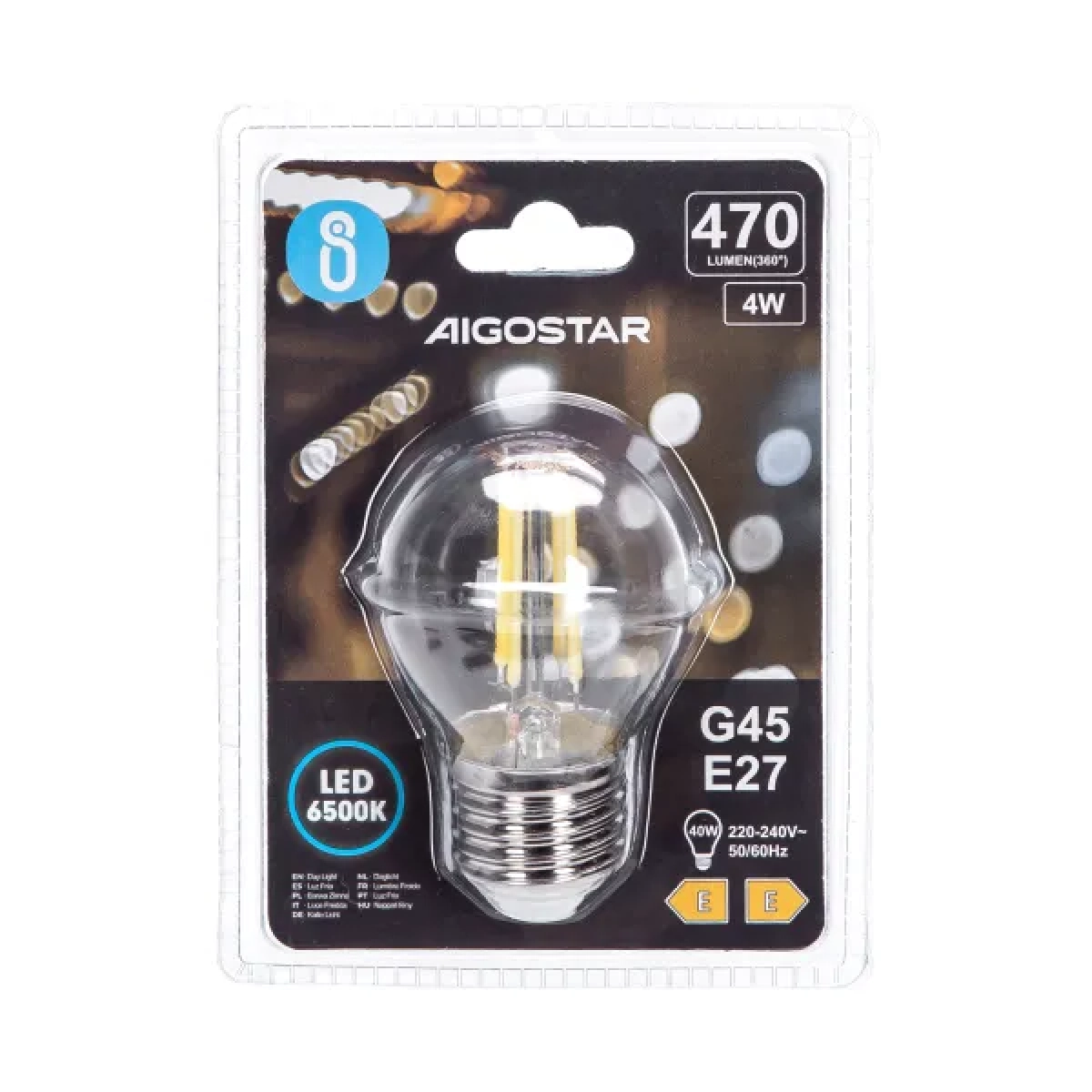 Λάμπα νήματος LED G45 ​​E27 4W 6500K Aigostar