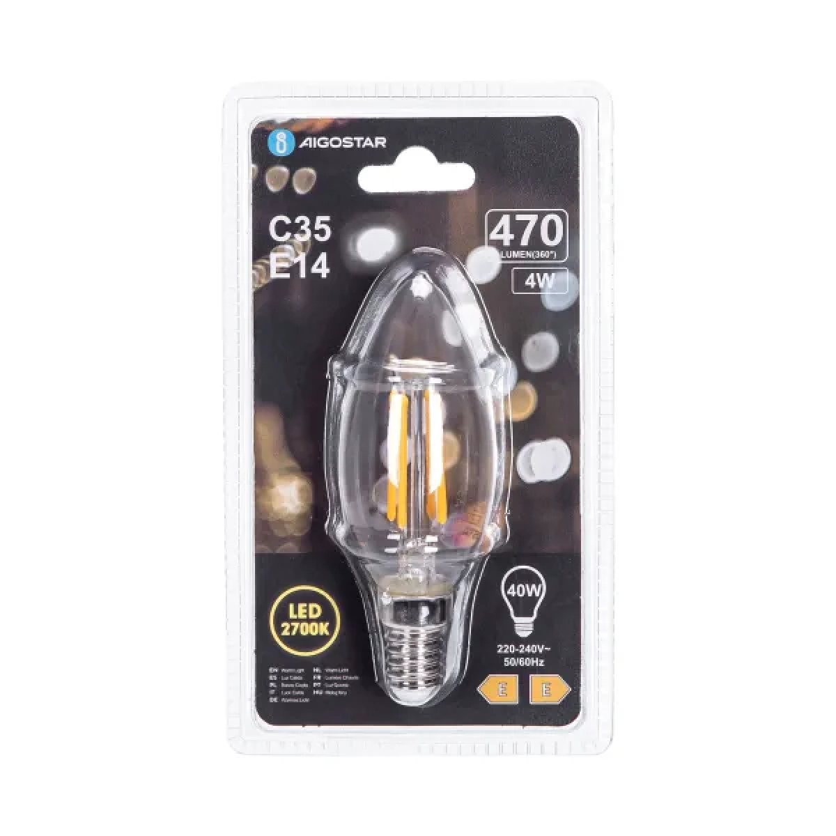 Λάμπα νήματος LED C35 ​​E14 4W 2700K Aigostar