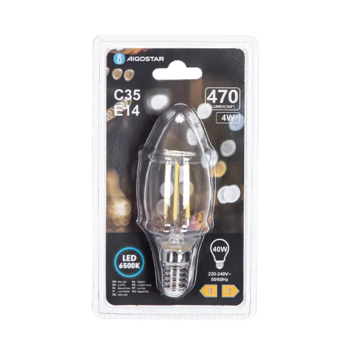 Λάμπα νήματος LED C35 ​​E14 4W 6500K Aigostar