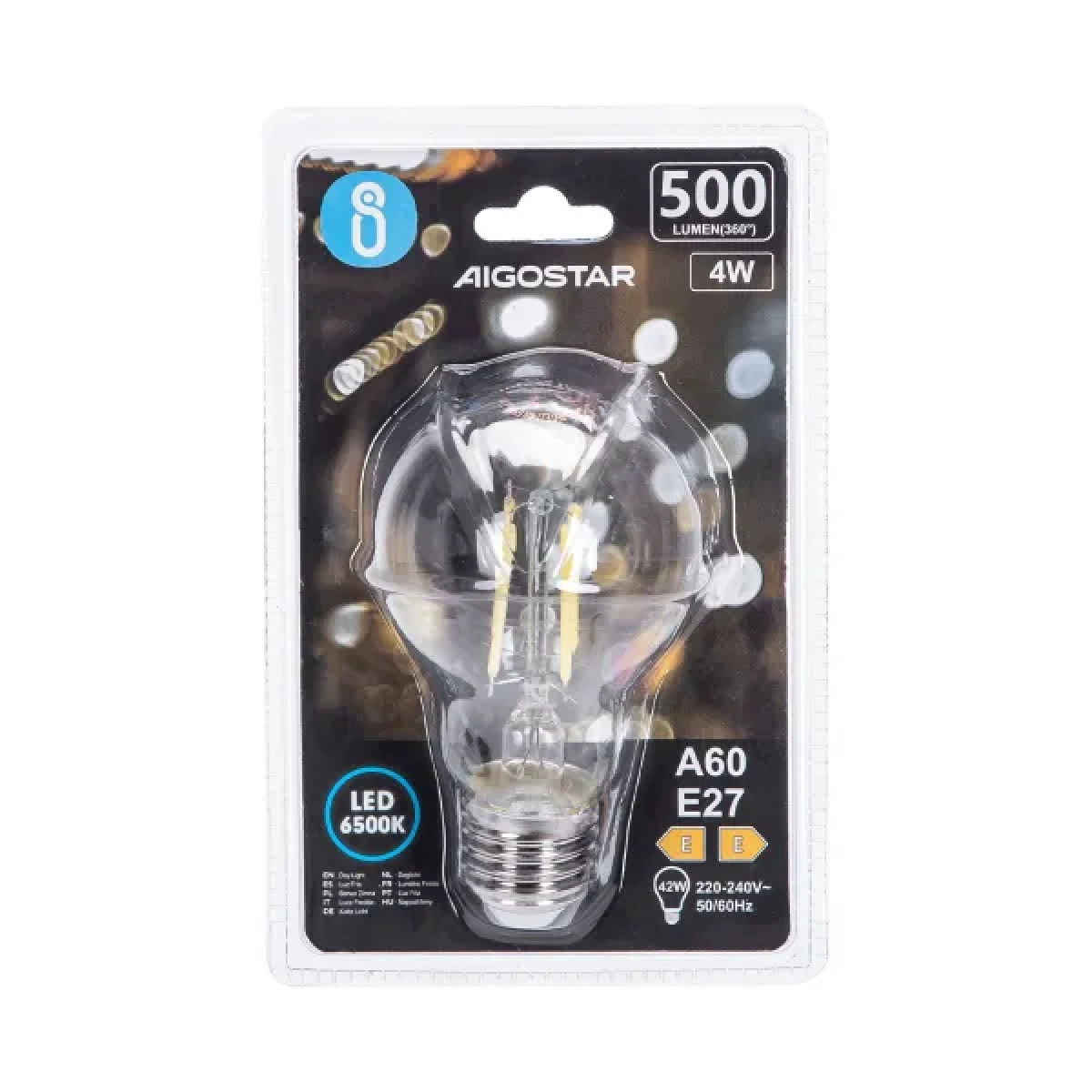 Λάμπα νήματος LED A60 ​​E27 4W 6500K Aigostar