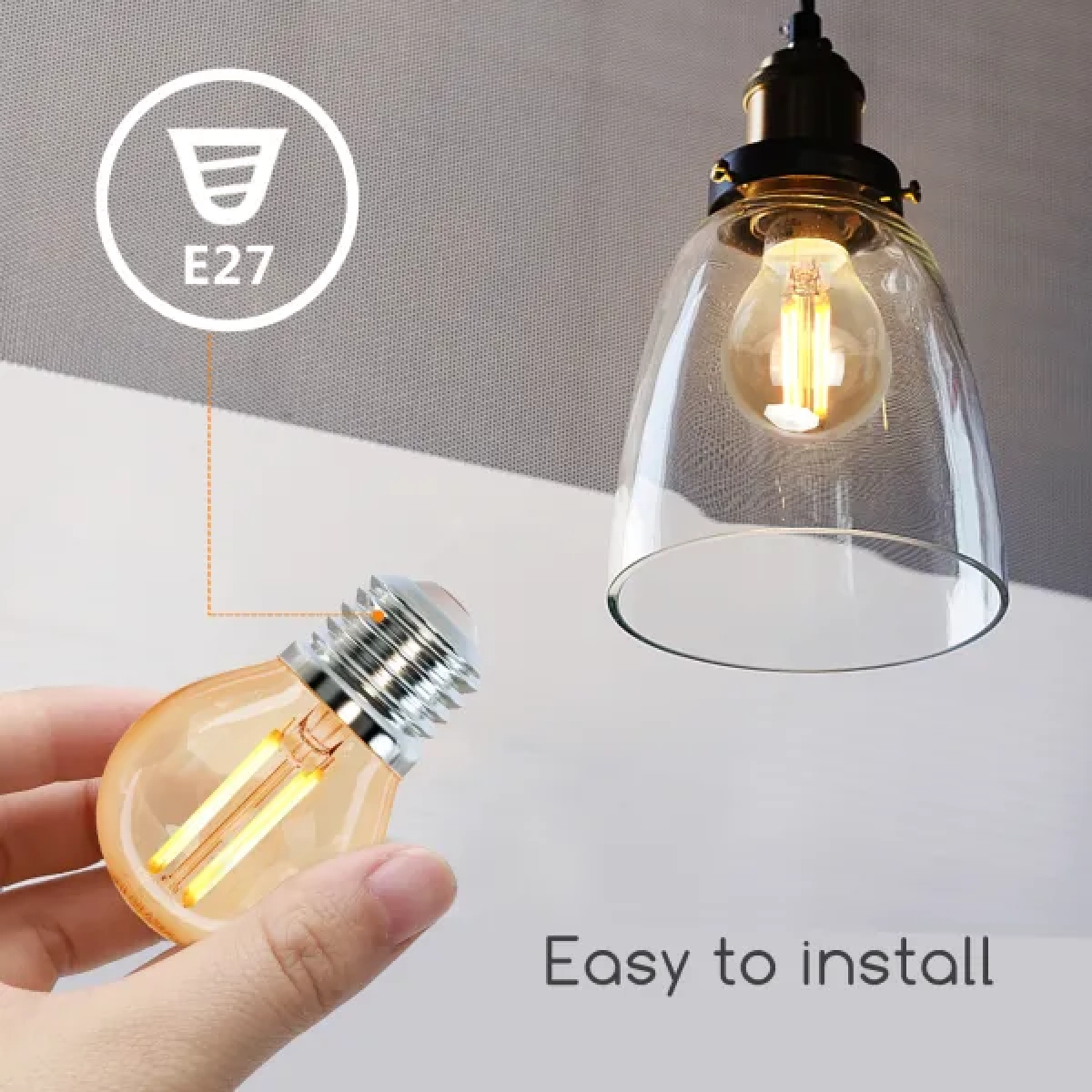 Λάμπα νήματος LED Amber G45 ​​E27 4W 2200K Aigostar
