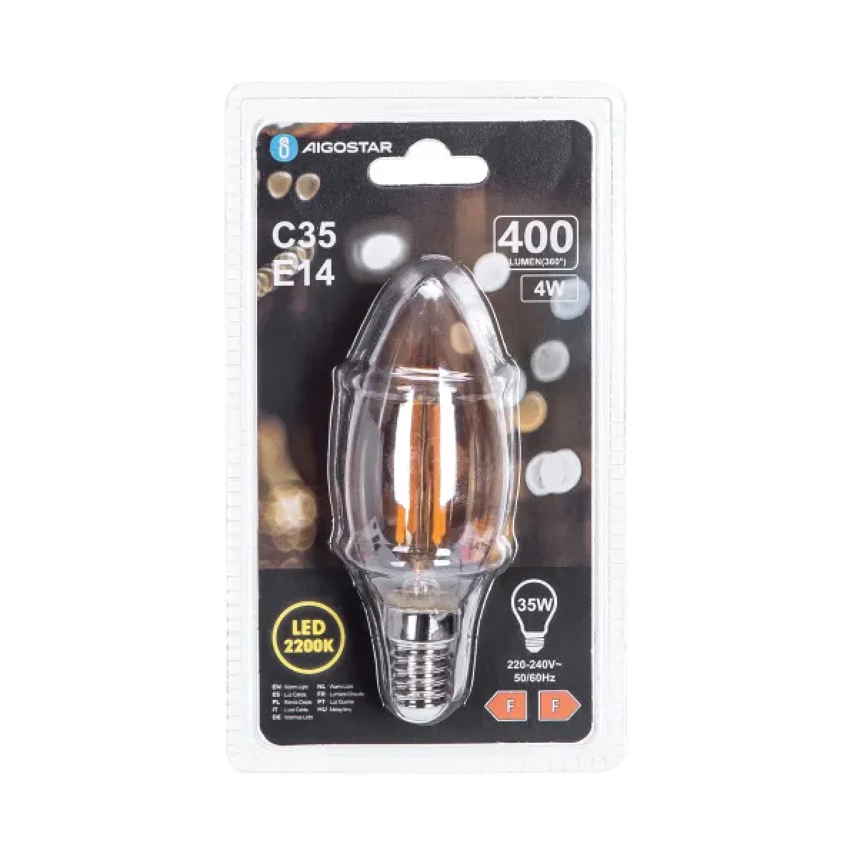 Λάμπα νήματος LED Amber C35 ​​E14 4W 2200K Aigostar