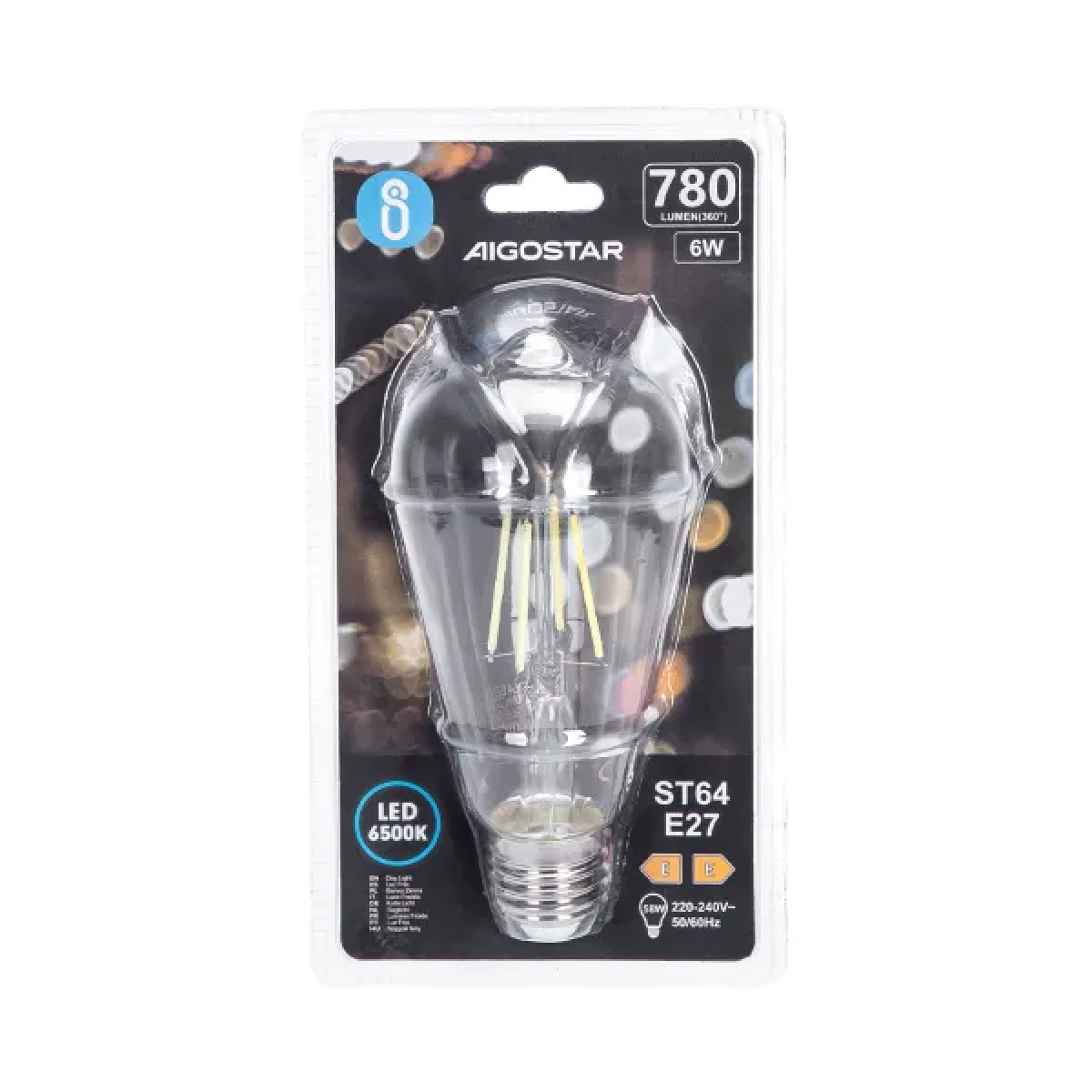 Λάμπα νήματος LED ST64 E27 6W 6500K Aigostar