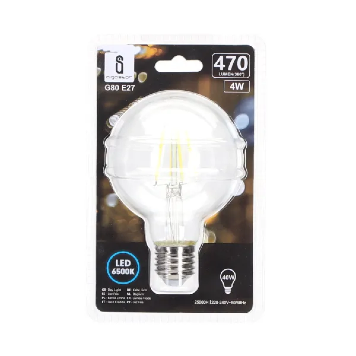 Λάμπα νήματος LED G80 E27 4W 6500K Aigostar
