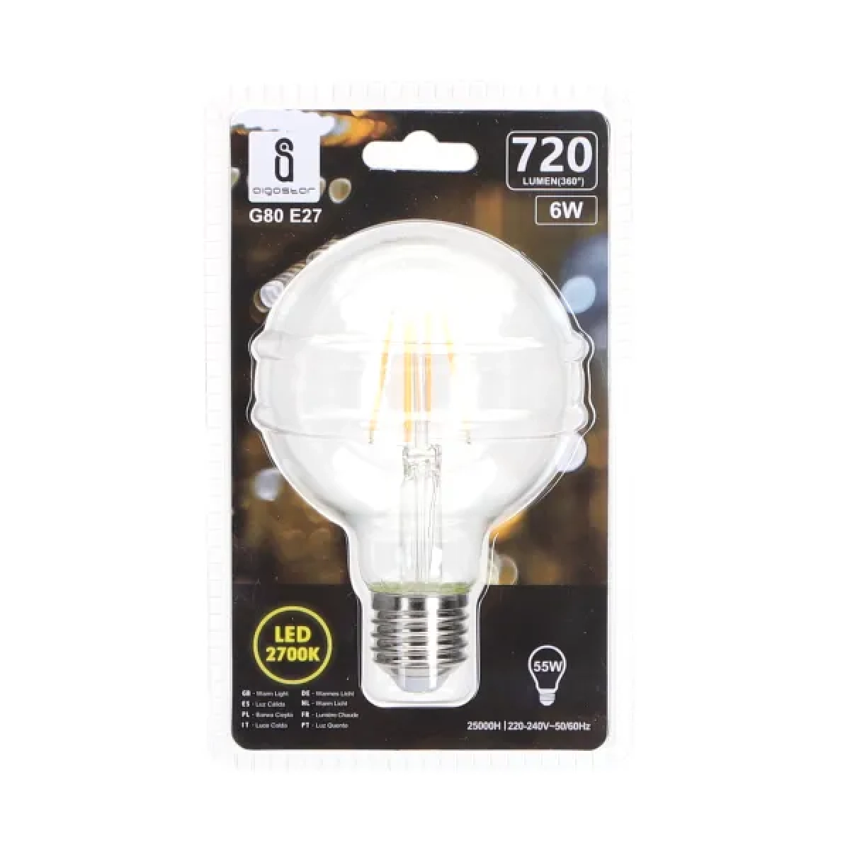 Λάμπα νήματος LED G80 E27 6W 2700K Aigostar