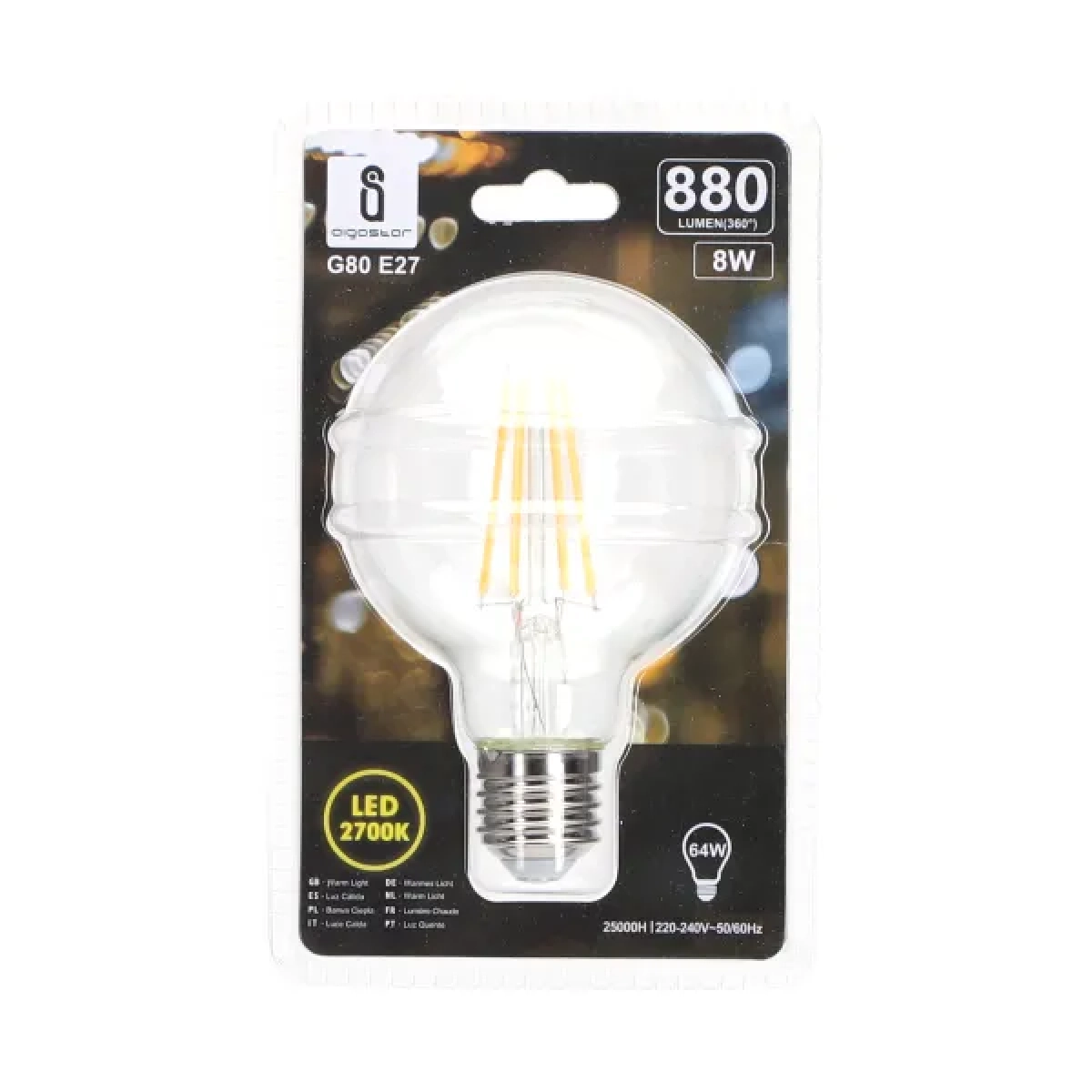 Λάμπα νήματος LED G80 E27 8W 2700K Aigostar