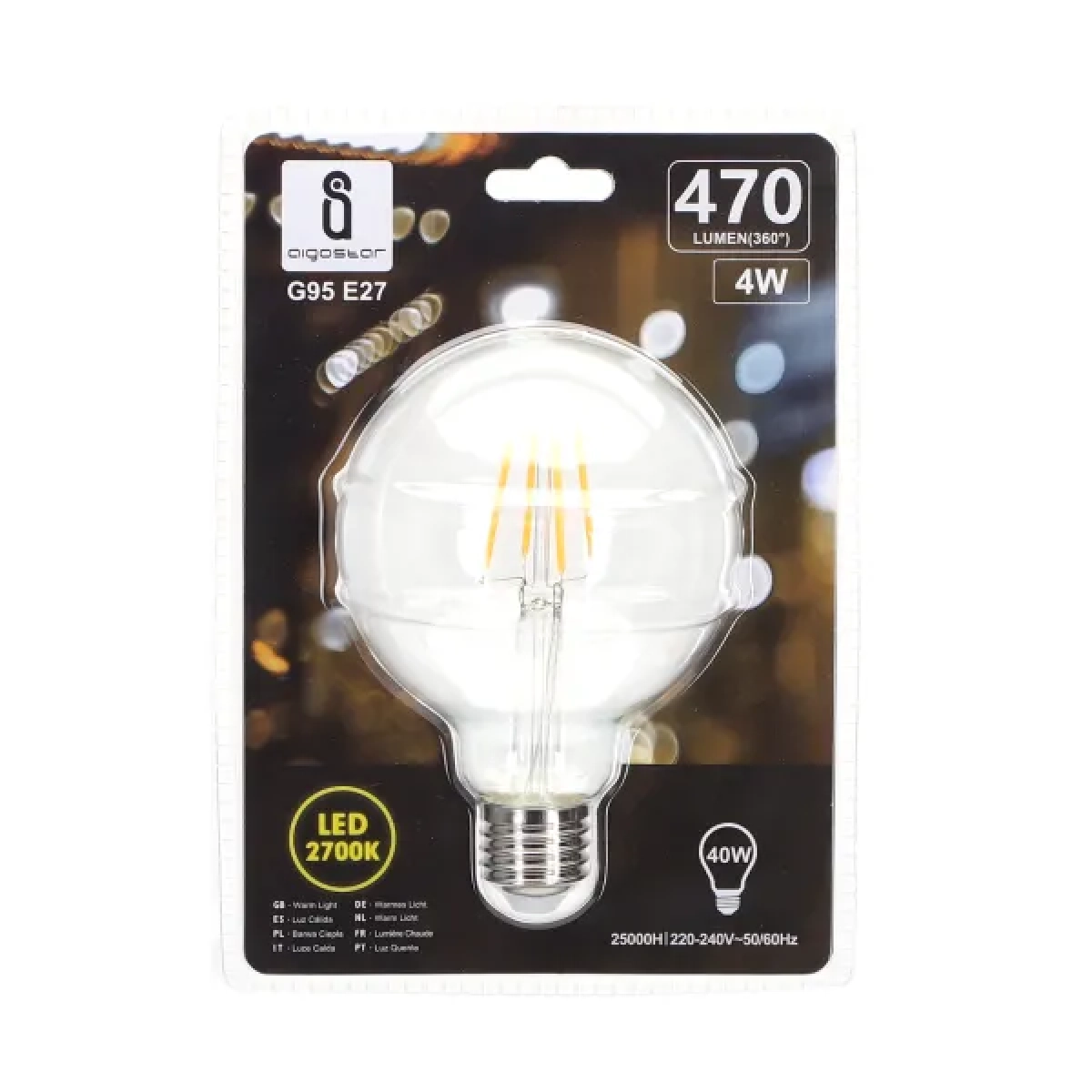 Λάμπα νήματος LED G95 E27 4W 2700K Aigostar