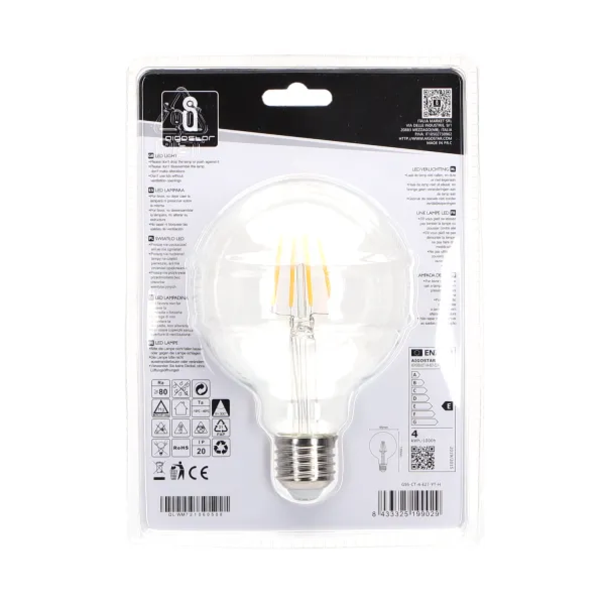 Λάμπα νήματος LED G95 E27 4W 2700K Aigostar