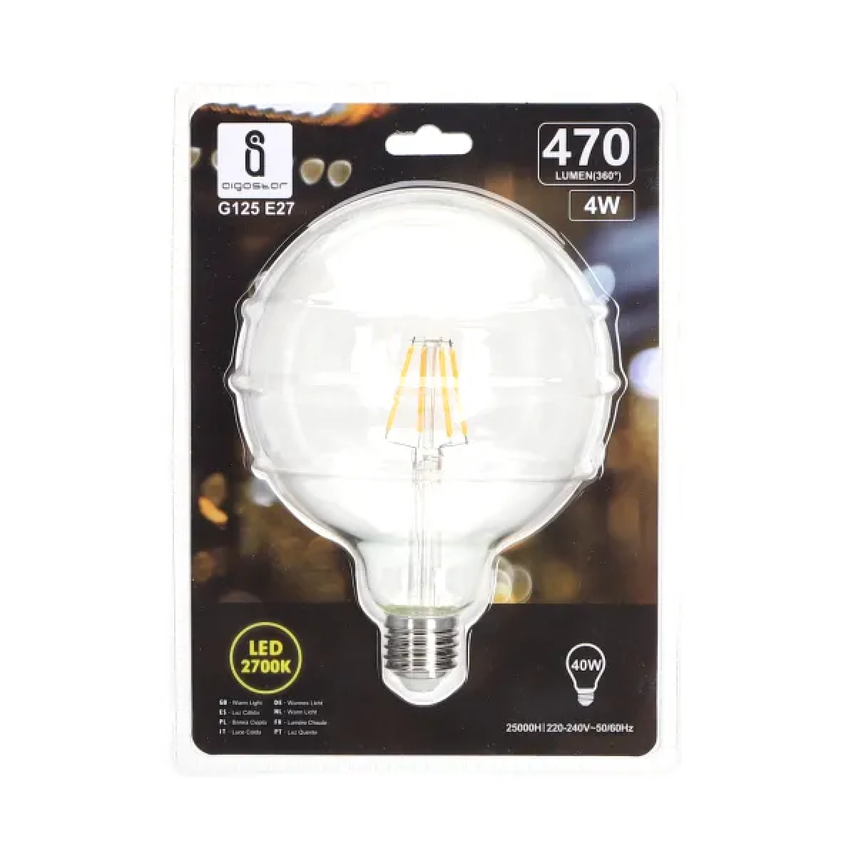 Λάμπα νήματος LED G125 E27 4W 2700K Aigostar