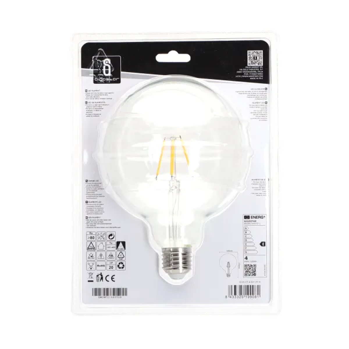 Λάμπα νήματος LED G125 E27 4W 2700K Aigostar