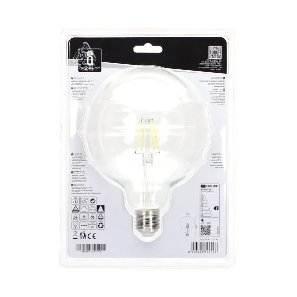 Λάμπα νήματος LED G125 E27 4W 6500K Aigostar