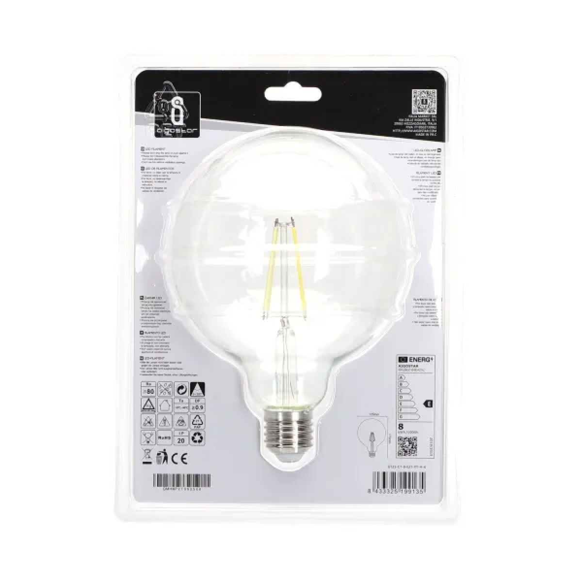 Λάμπα νήματος LED G125 E27 8W 6500K Aigostar
