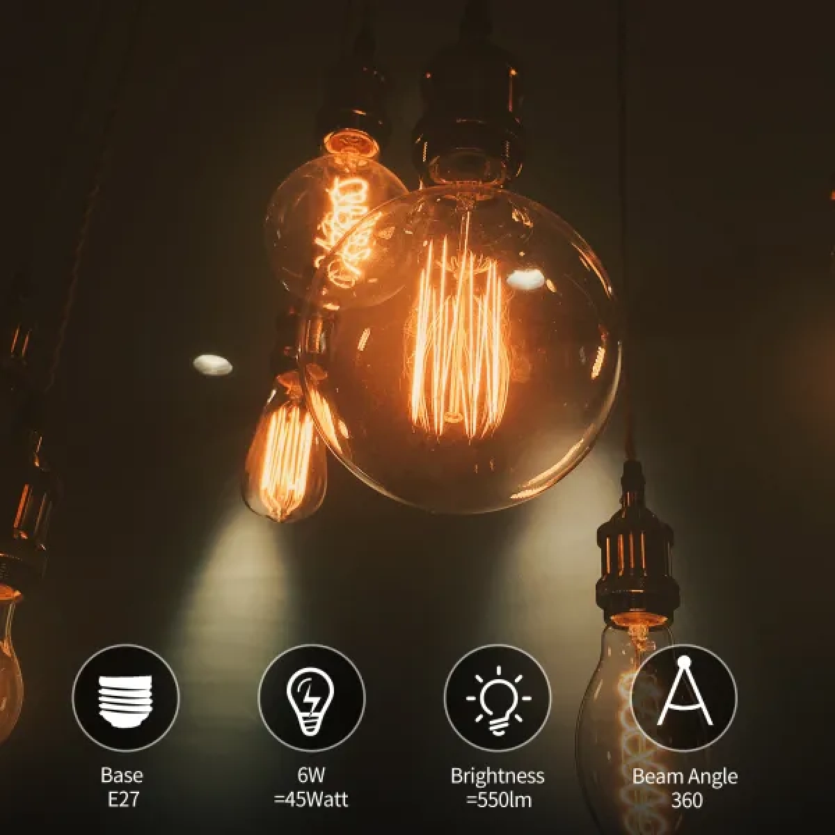 Λάμπα νήματος LED Amber G95 E27 8W 2200K Aigostar