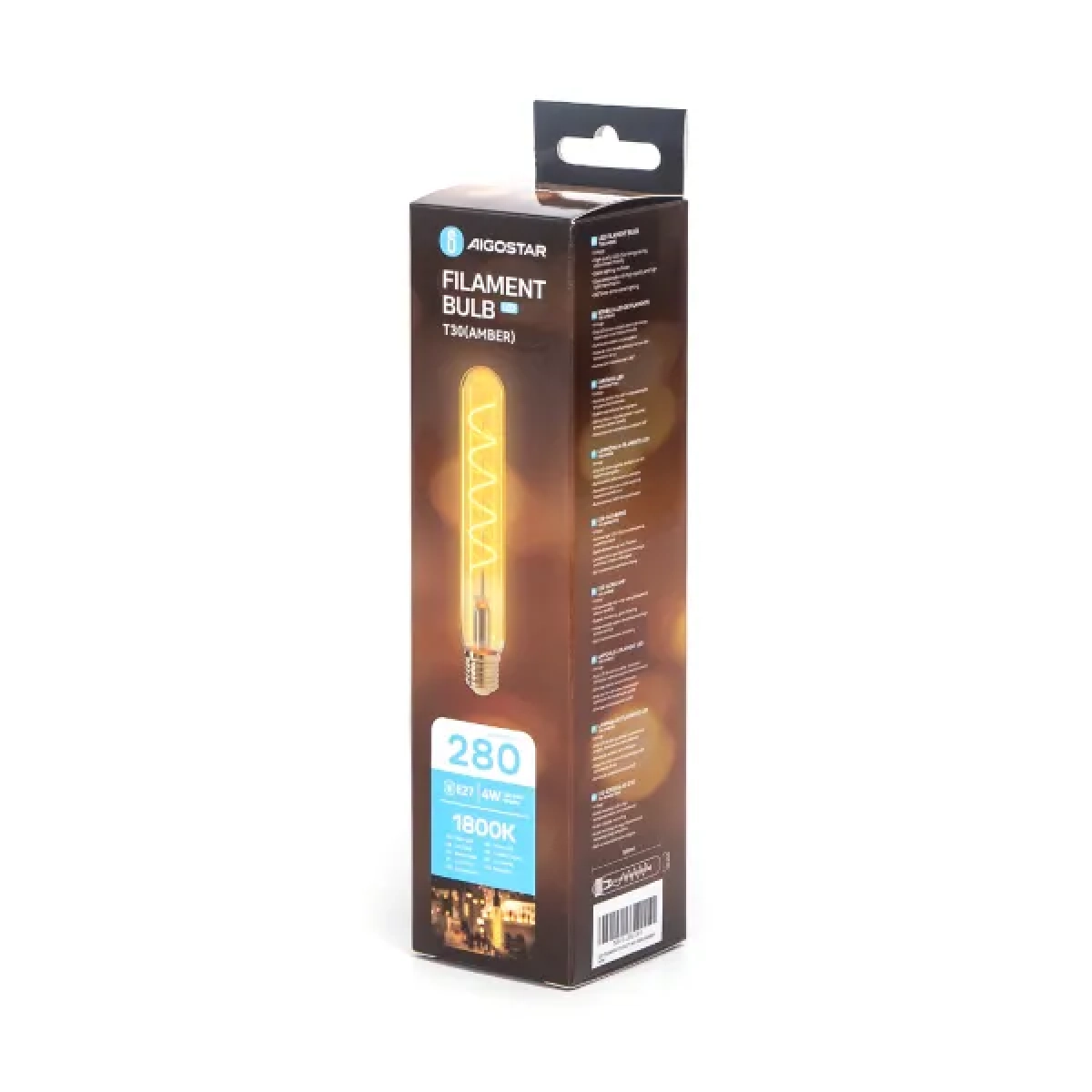 Λάμπα νήματος Amber LED T30 E27 4W 1800K Aigostar