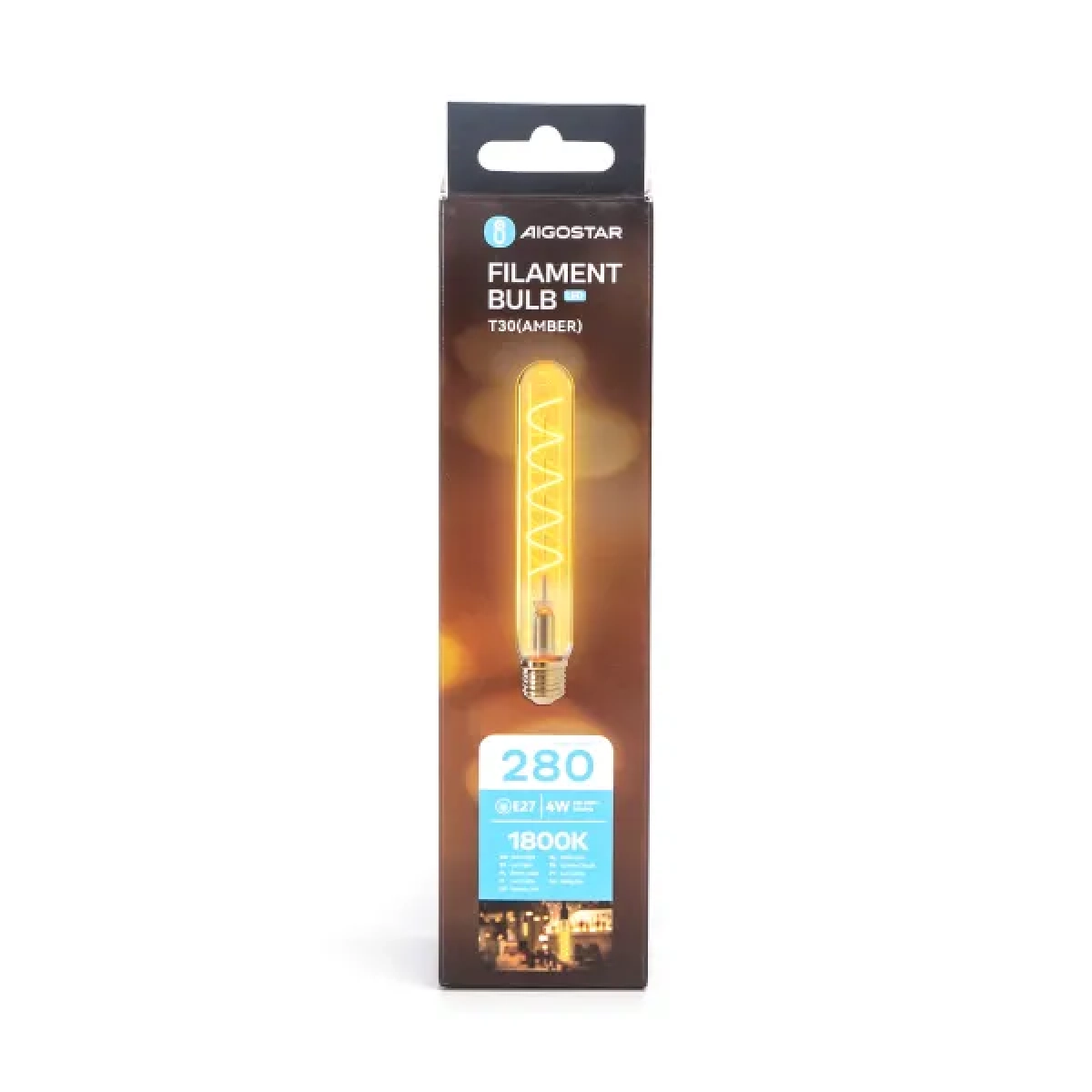 Λάμπα νήματος Amber LED T30 E27 4W 1800K Aigostar