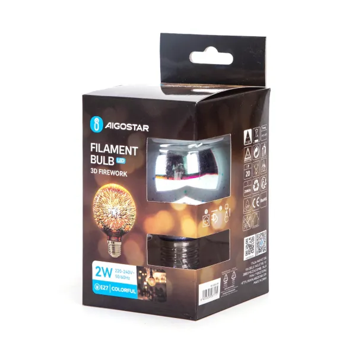 Λάμπα νήματος LED E27 2W RGB 3D Firework Aigostar