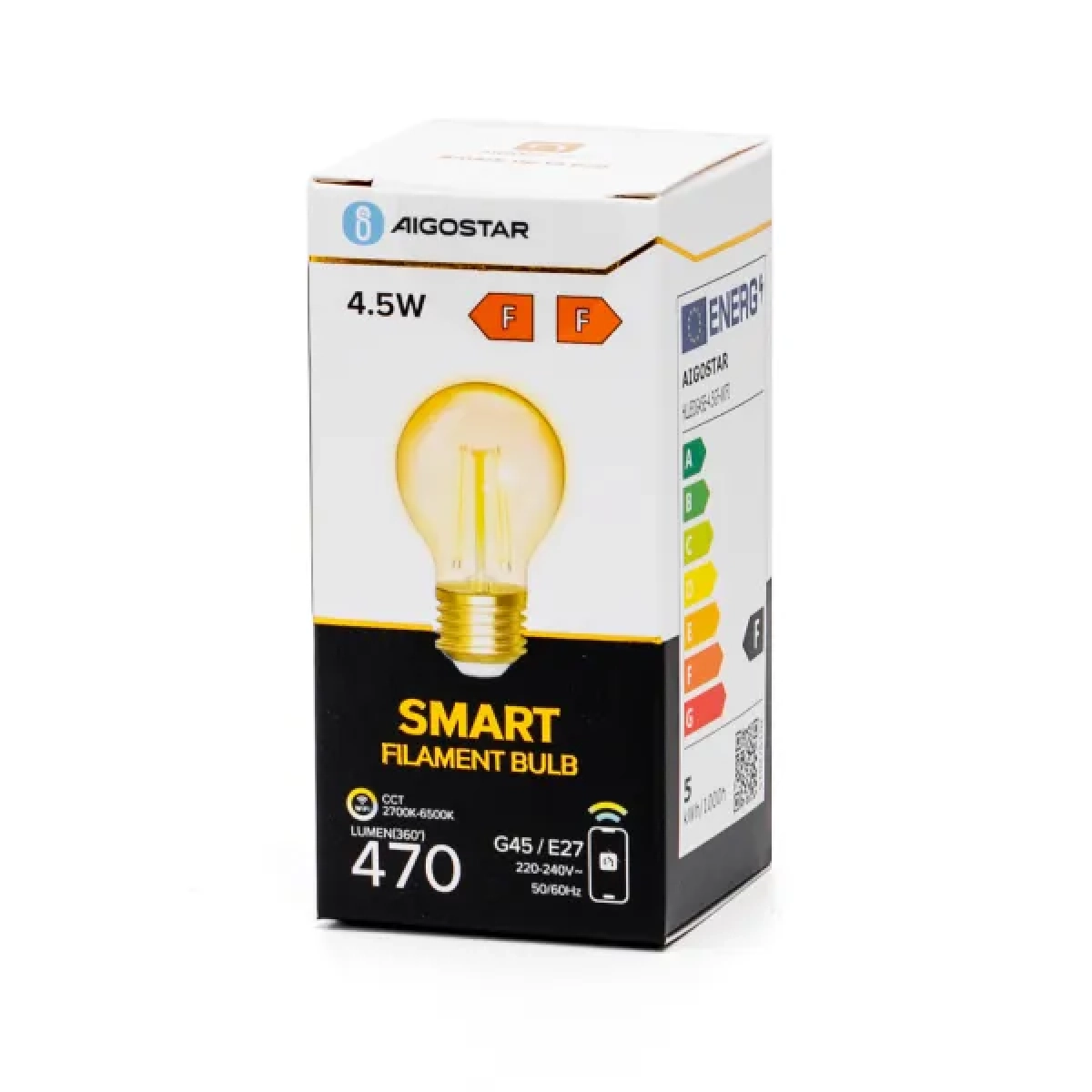 Smart Λάμπα Νήματος Amber WiFi WB G45 E27 4.5W Aigostar