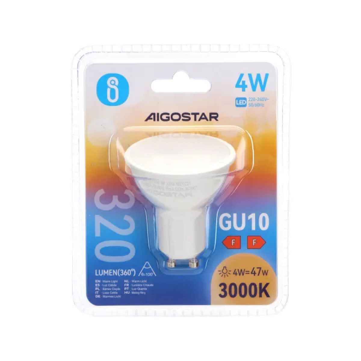 Λάμπα LED GU10 4W 3000K Aigostar