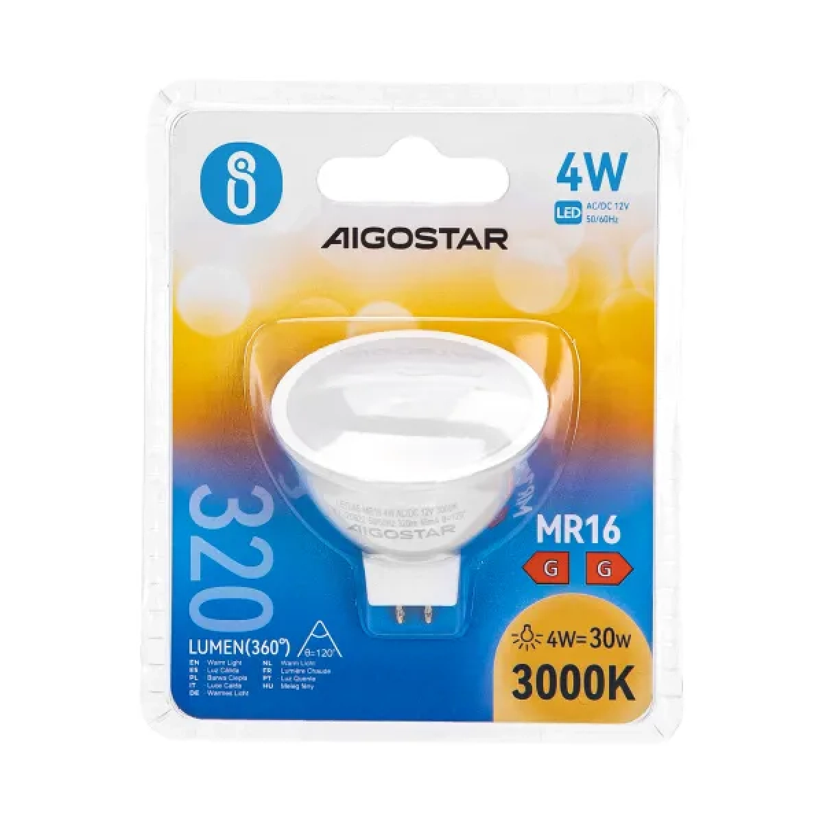 Λάμπα LED MR16 4W 3000K Aigostar