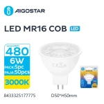 Λάμπα LED MR16 COB 6W 3000K Aigostar