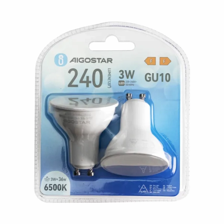 Λάμπες LED 2 τμχ GU10 3W 6500K Aigostar