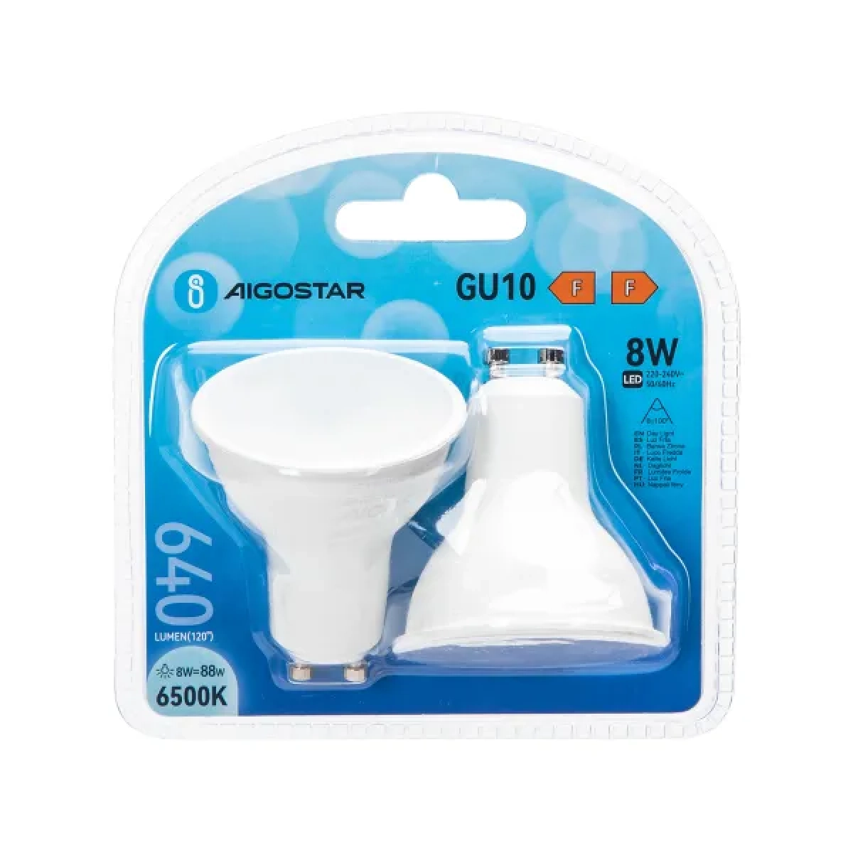 Λάμπες LED 2 τμχ GU10 8W 6500K Aigostar