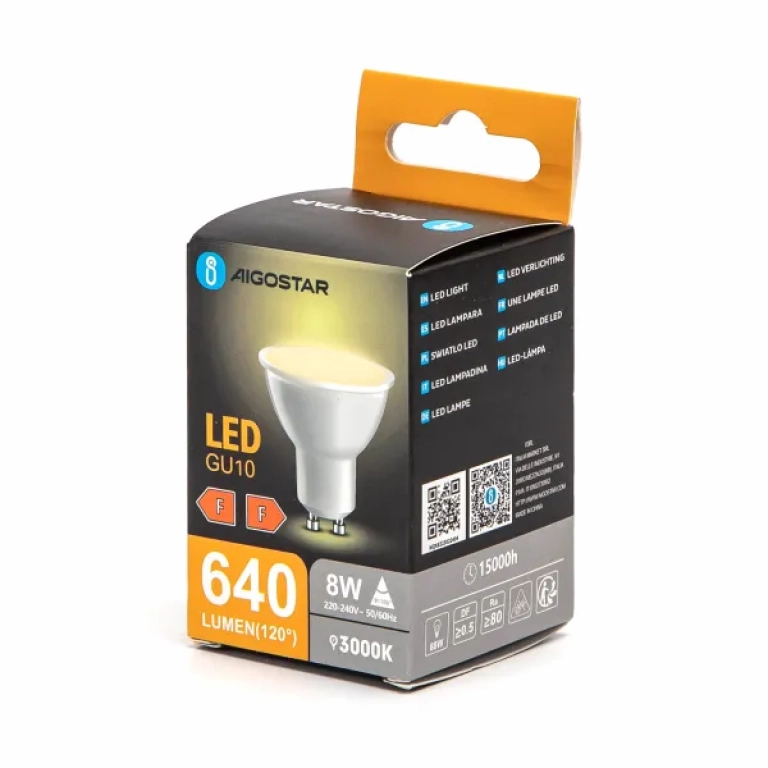 Λάμπα LED GU10 8W 3000Κ Aigostar