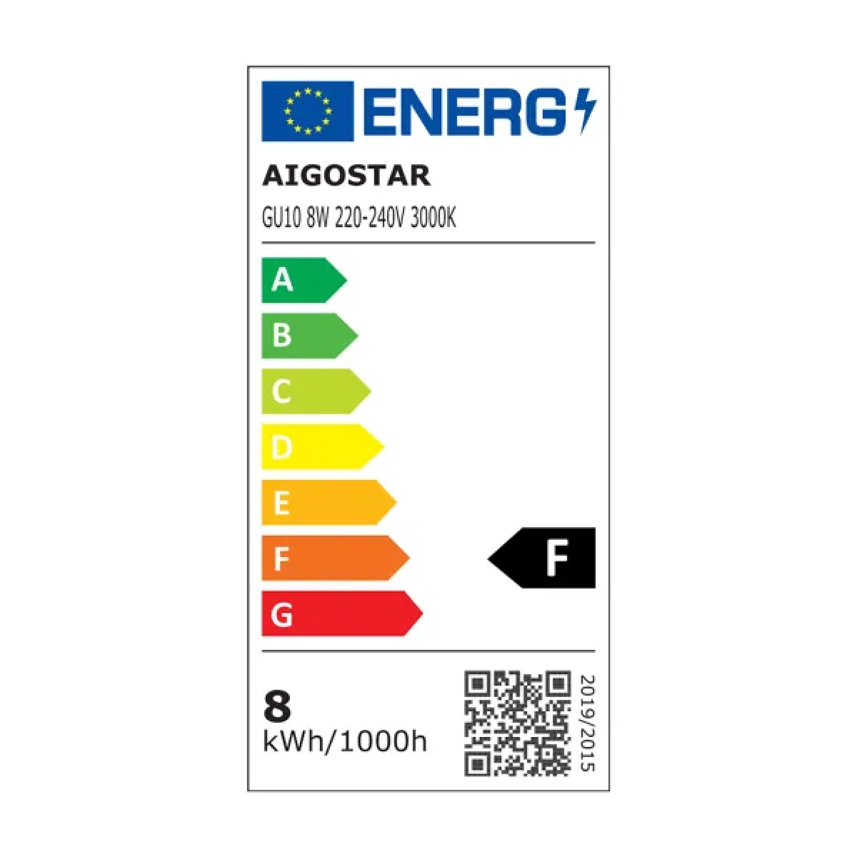 Λάμπα LED GU10 8W 3000Κ Aigostar