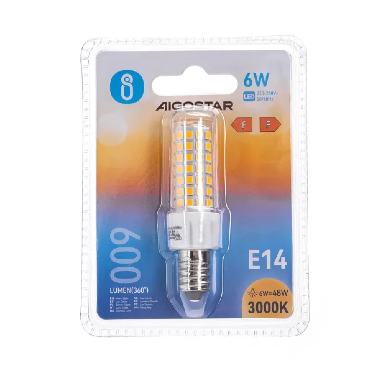 Λάμπα LED E14 6W 3000K Aigostar
