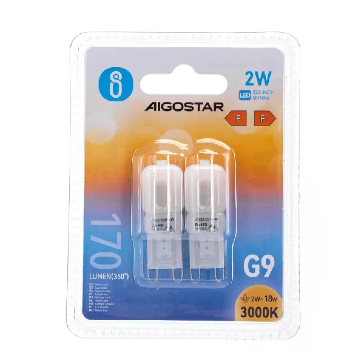 Λάμπες 2 τμχ LED G9 2W 3000K Aigostar