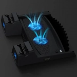 Πολυλειτουργική Βάση Ψύξης για την κονσόλα PS5 με σταθμό φόρτισης για χειριστήρια, θήκη για ακουστικά και αποθήκευση δίσκου παιχνιδιού iPega PG-P5023 - Μαύρο