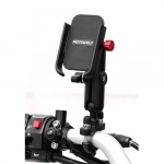 Μεταλλική βάση κινητού μηχανής Motowolf MDL2821 mirror mount Μαύρo/Κόκκινο
