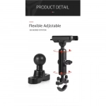 Μεταλλική βάση κινητού μηχανής Motowolf MDL2821 mirror mount Μαύρo/Κόκκινο