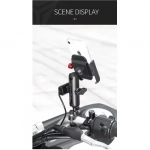 Μεταλλική βάση κινητού μηχανής Motowolf MDL2821 mirror mount Μαύρo/Κόκκινο