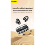 Clip-on Ear Ασύρματα Ακουστικά με μικρόφωνο V5.3 Bluetooth Hifi Sound με ψηφιακή οθόνη LED Awei TZ7 - Μαύρο