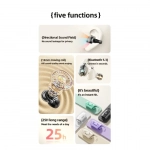 Clip-on Ear Ασύρματα Ακουστικά με μικρόφωνο V5.3 Bluetooth Hifi Sound με ψηφιακή οθόνη LED Awei TZ7 - Μαύρο