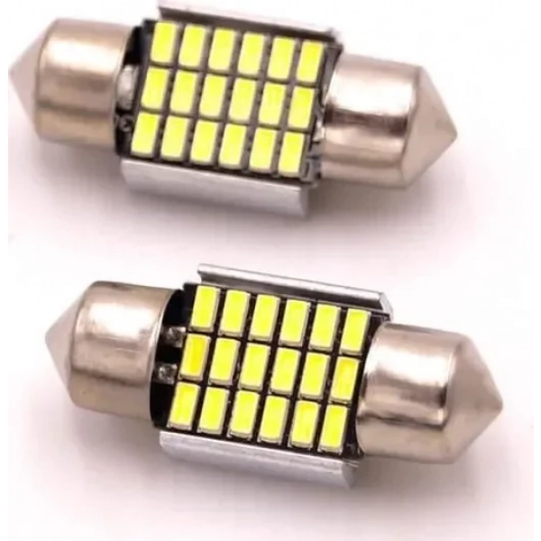 Λάμπες Σωληνωτές 31mm με 18 SMD LED 6500k Canbus 2τμχ
