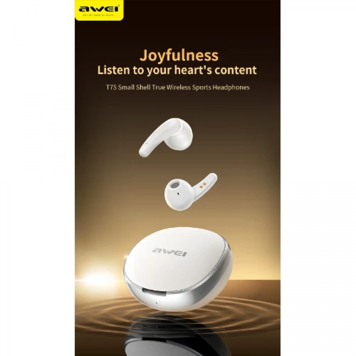 Ακουστικά True Wireless Bluetooth 5.3 με μικρόφωνο HD Hifi Sound TWS Awei T75 - Μαύρα