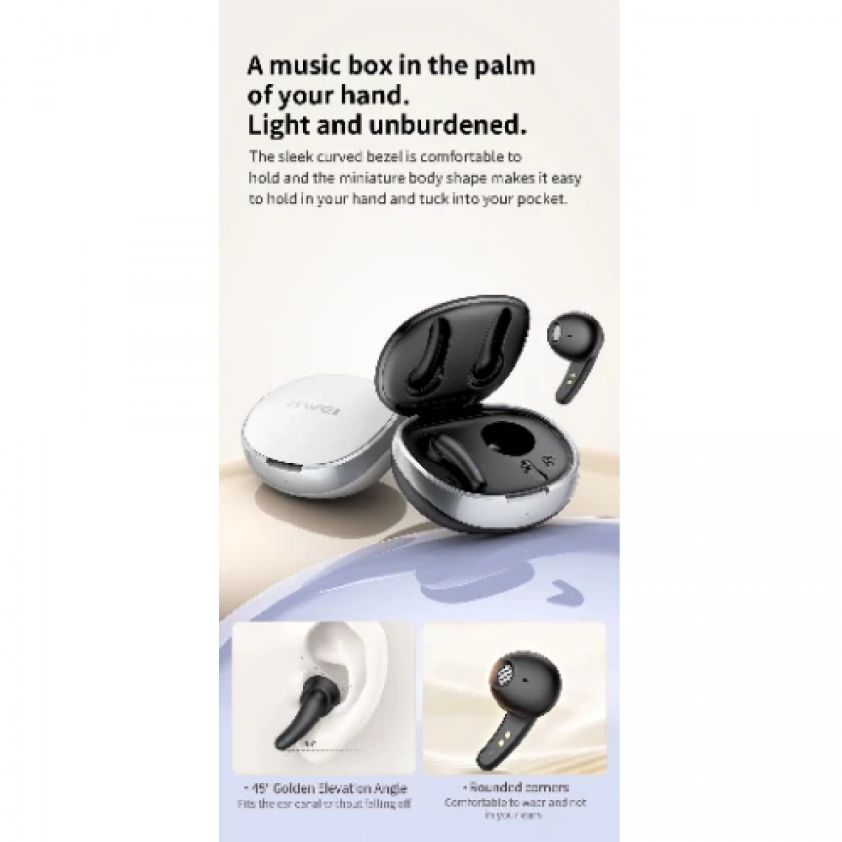 Ακουστικά True Wireless Bluetooth 5.3 με μικρόφωνο HD Hifi Sound TWS Awei T75 - Μαύρα